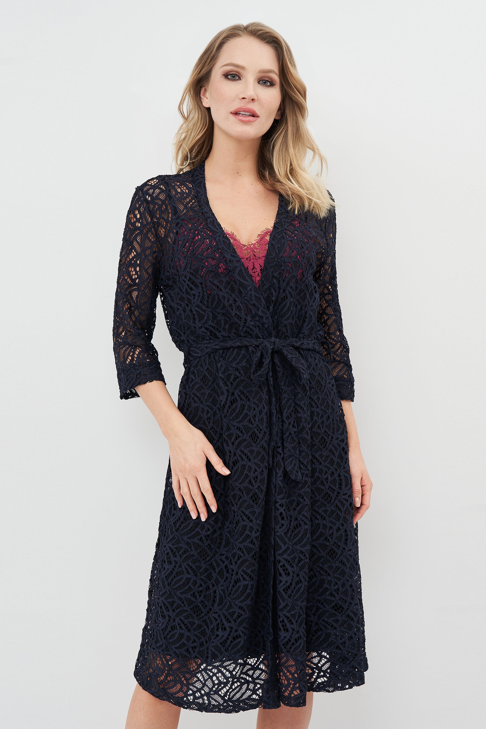 Мереживний пеньюар 03140 dark blue