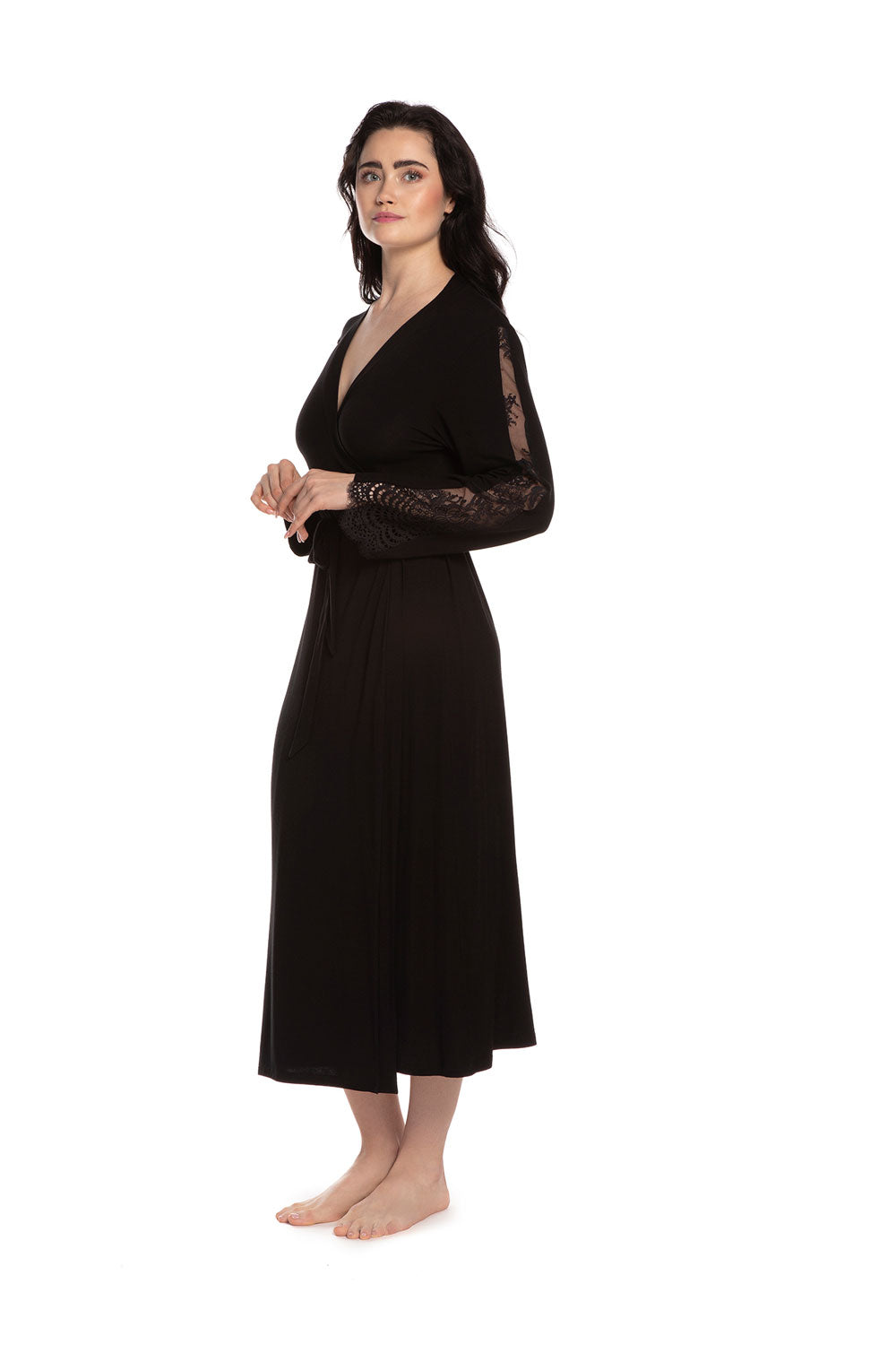 Халат из бамбука 10502C black