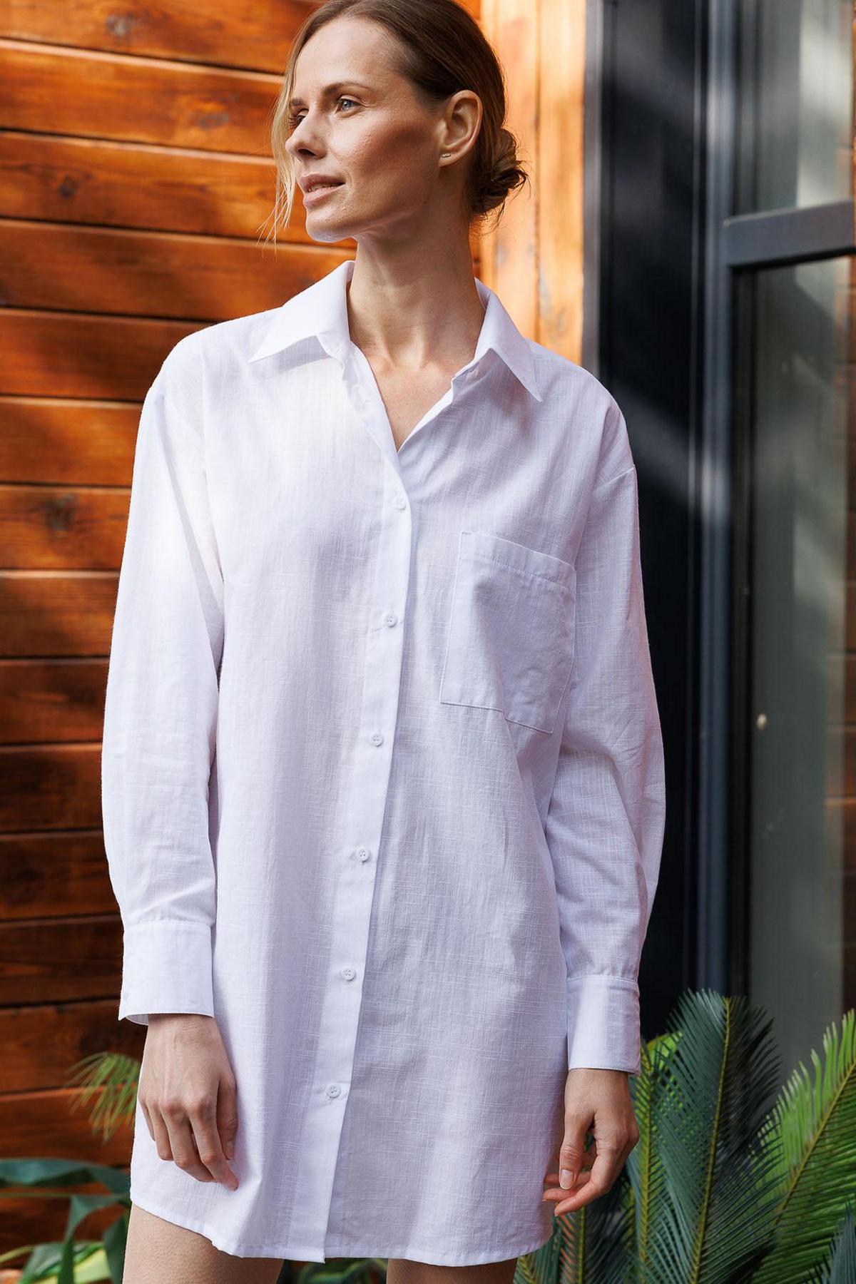 Хлопковый халат на пуговицах 1165/69017