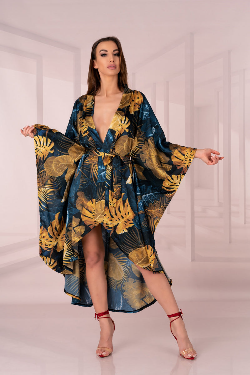 Атласный халат-кимоно Handis