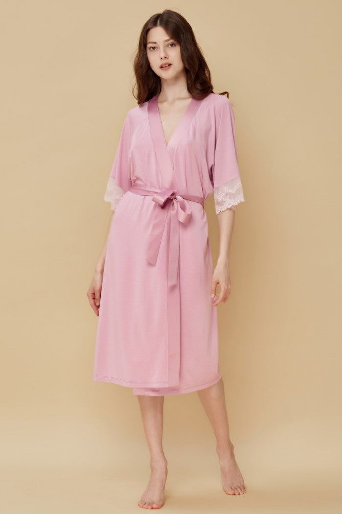 Халат з мереживною спинкою 802-6759 rose