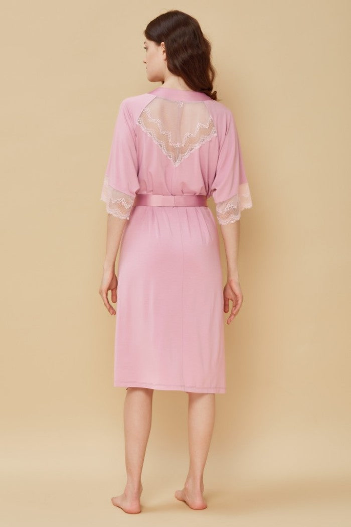 Халат с кружевной спинкой 802-6759 rose