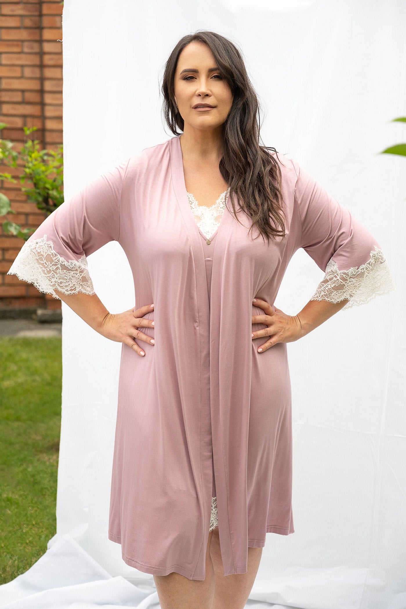 Халат из вискозы 2309/1 dark pink