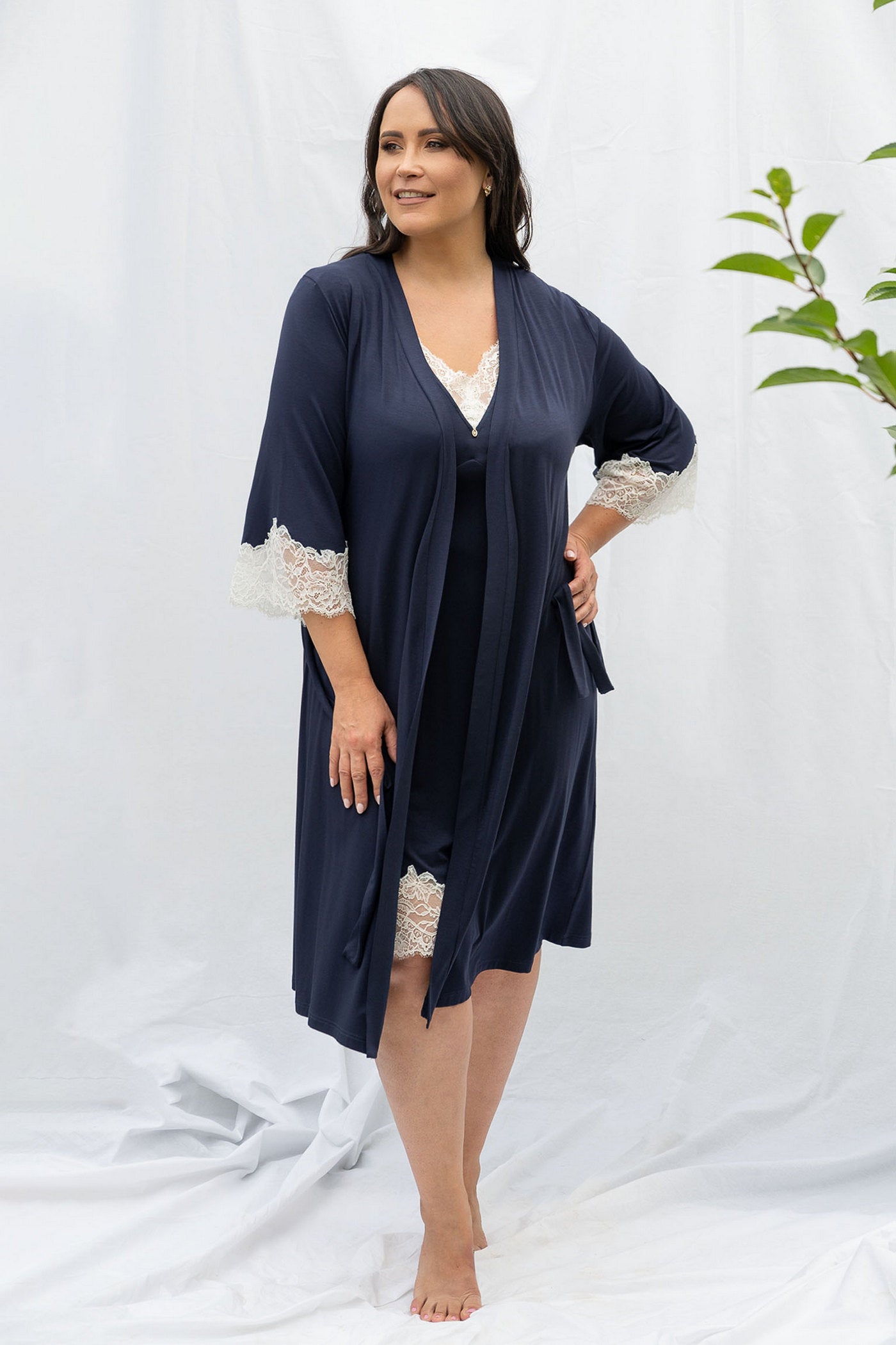 Халат з віскози 2309/1 navy blue