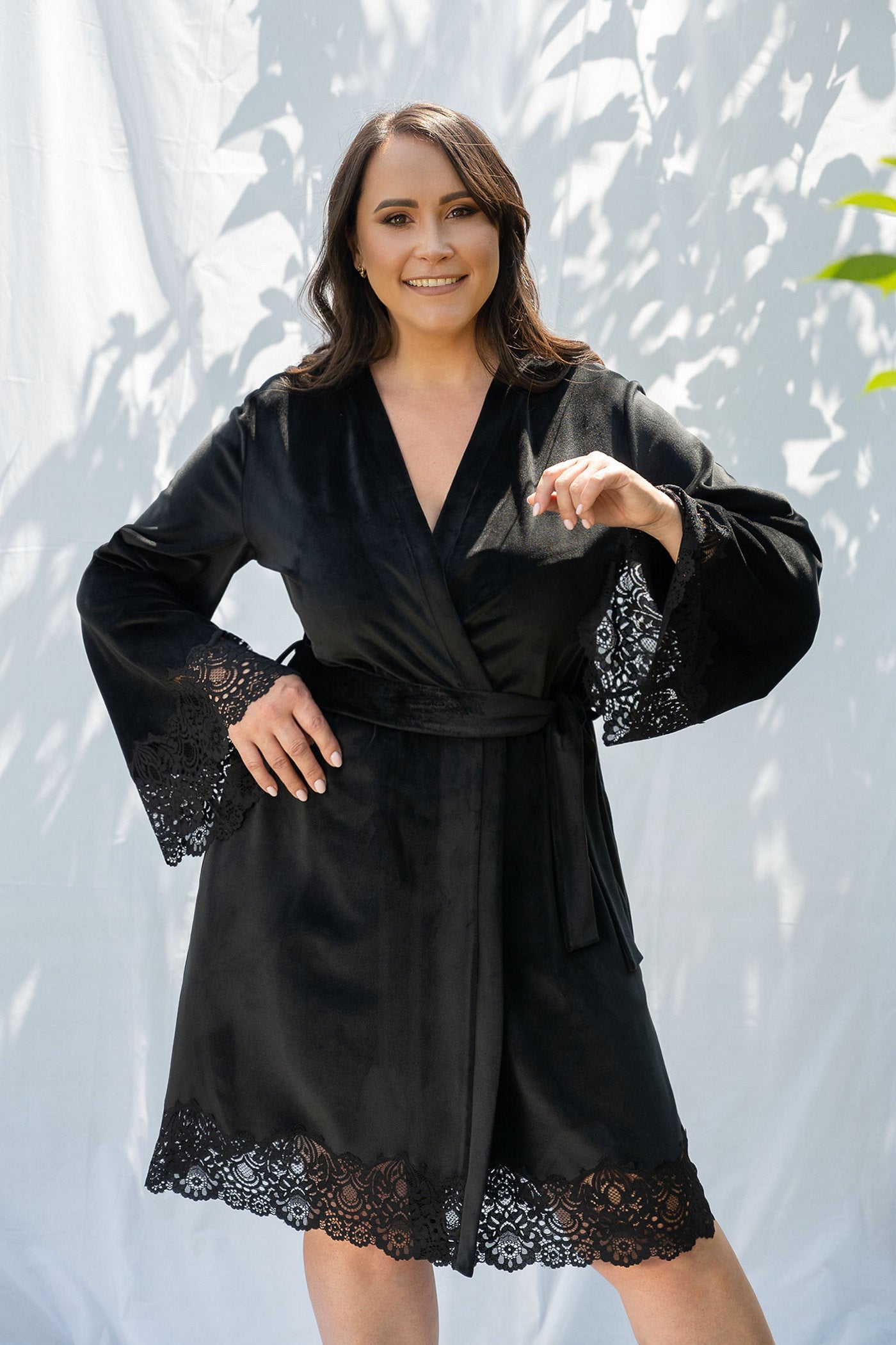 Велюровий халат 2326 black