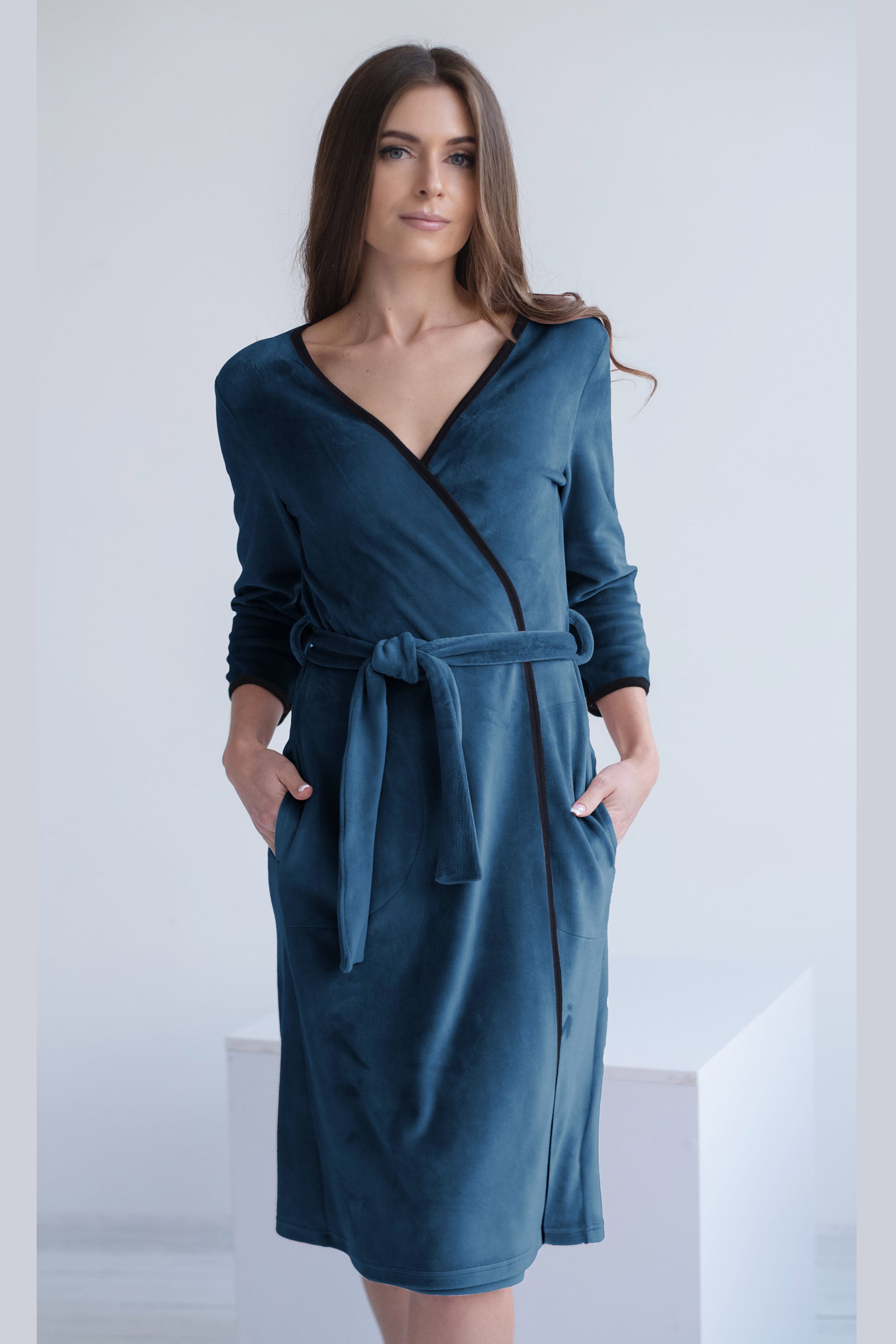 Велюровый халат 1026 emerald