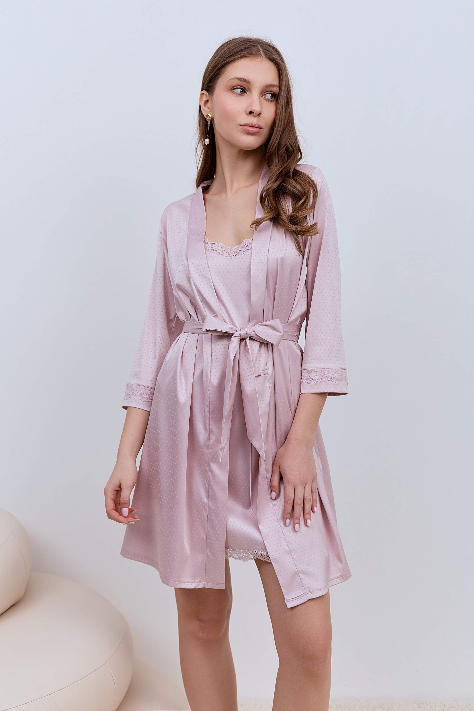 Халат из сатина ST-5502 lilac