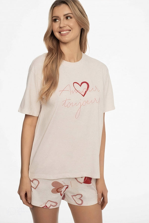 Хлопковая пижама с шортами 41309 Amour rose