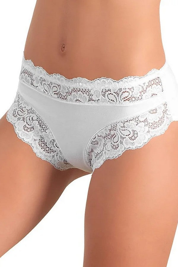 Трикотажные трусики слип с кружевом 742