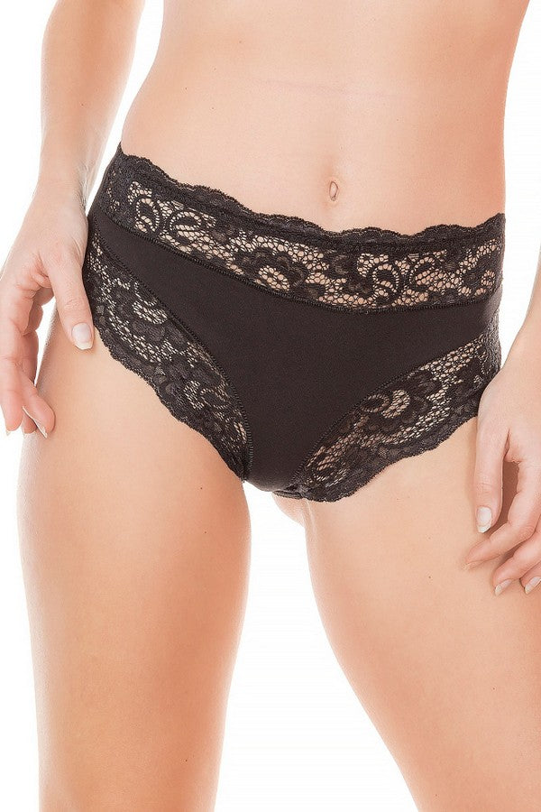 Трикотажные трусики слип с кружевом 742