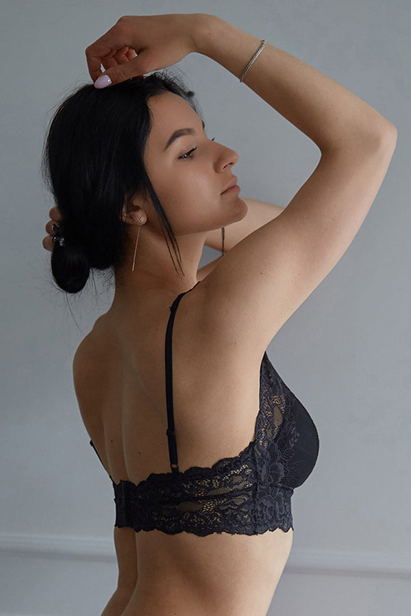 Кружевной бралет без косточек 32031 black
