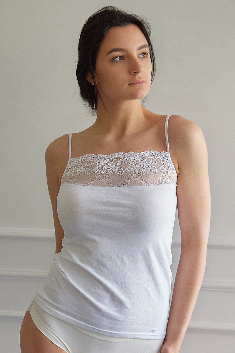 Хлопковая майка с кружевом 45144 CTA B Esencial