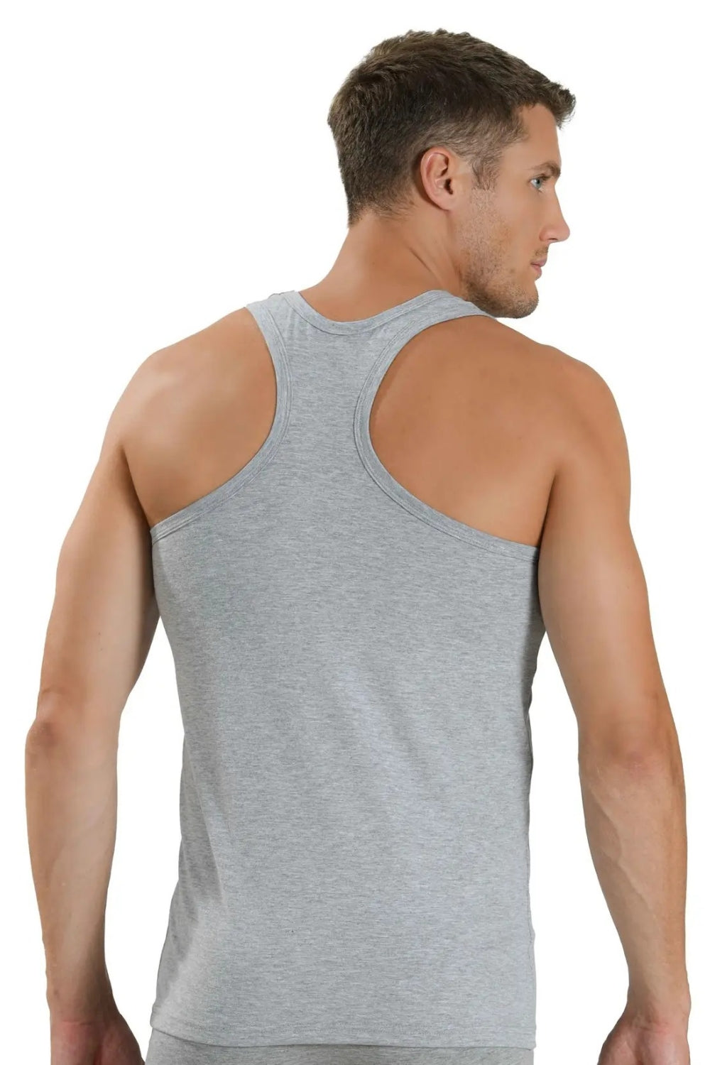 Мужская майка на широких бретелях 113 grey