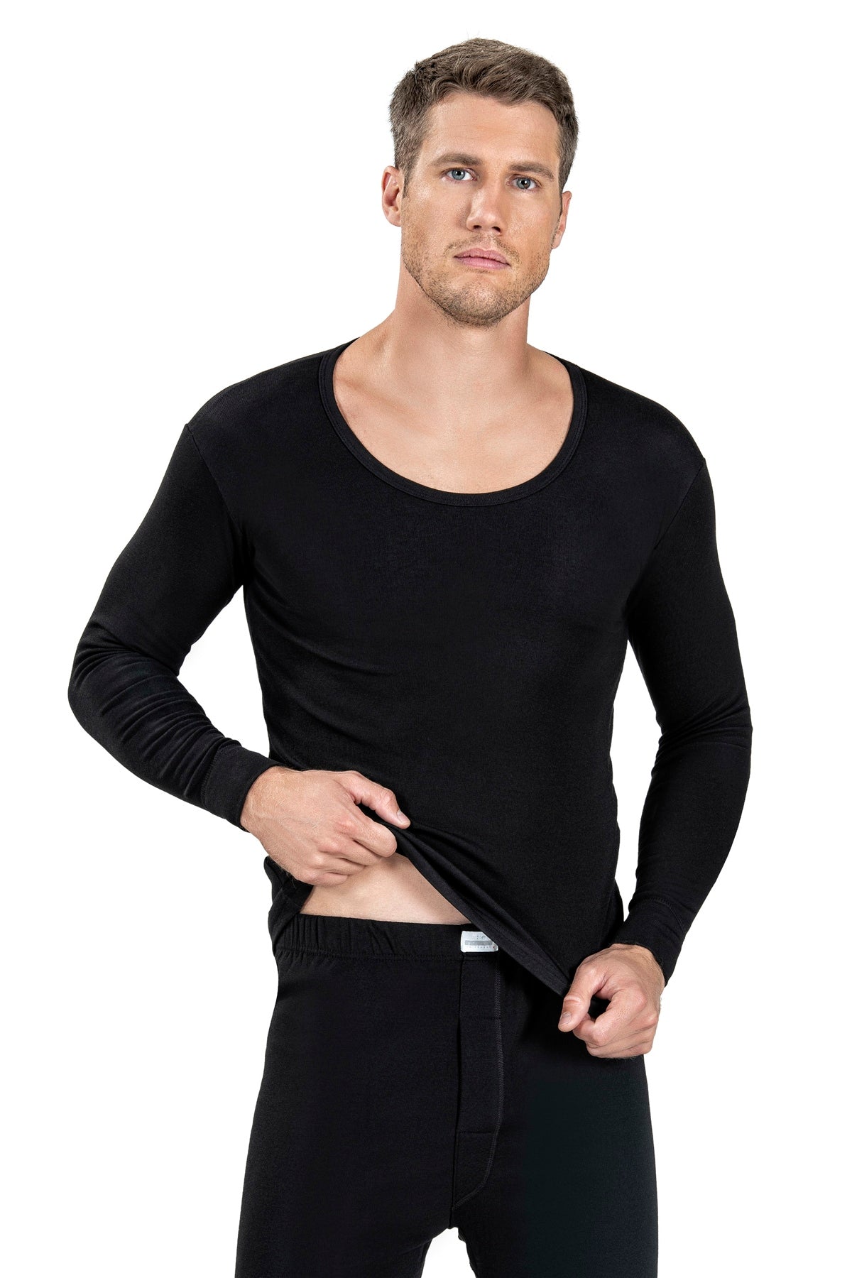 Мужская термофутболка с длинным рукавом 170 black