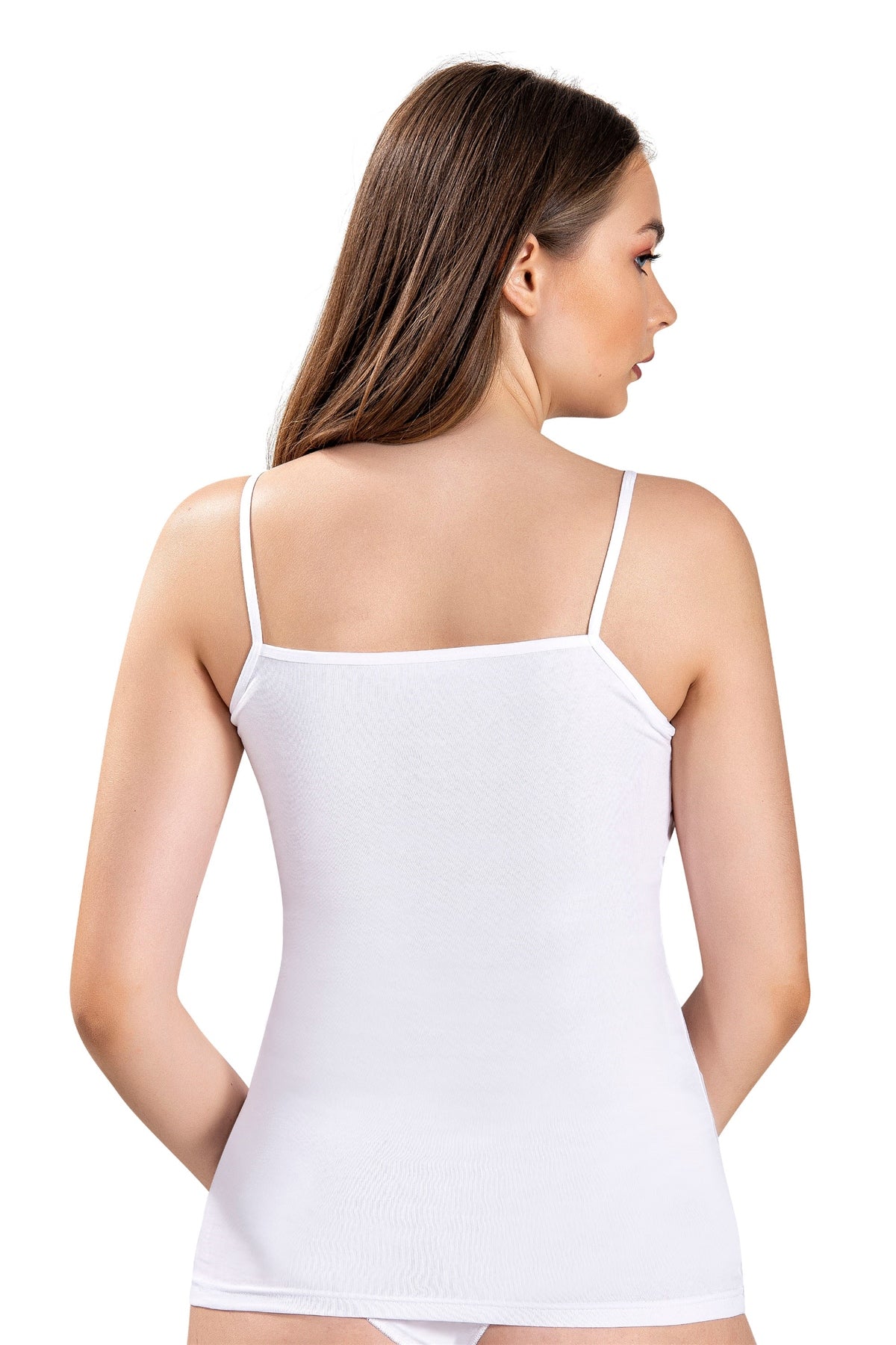 Хлопковая майка на тонких бретелях 603 white