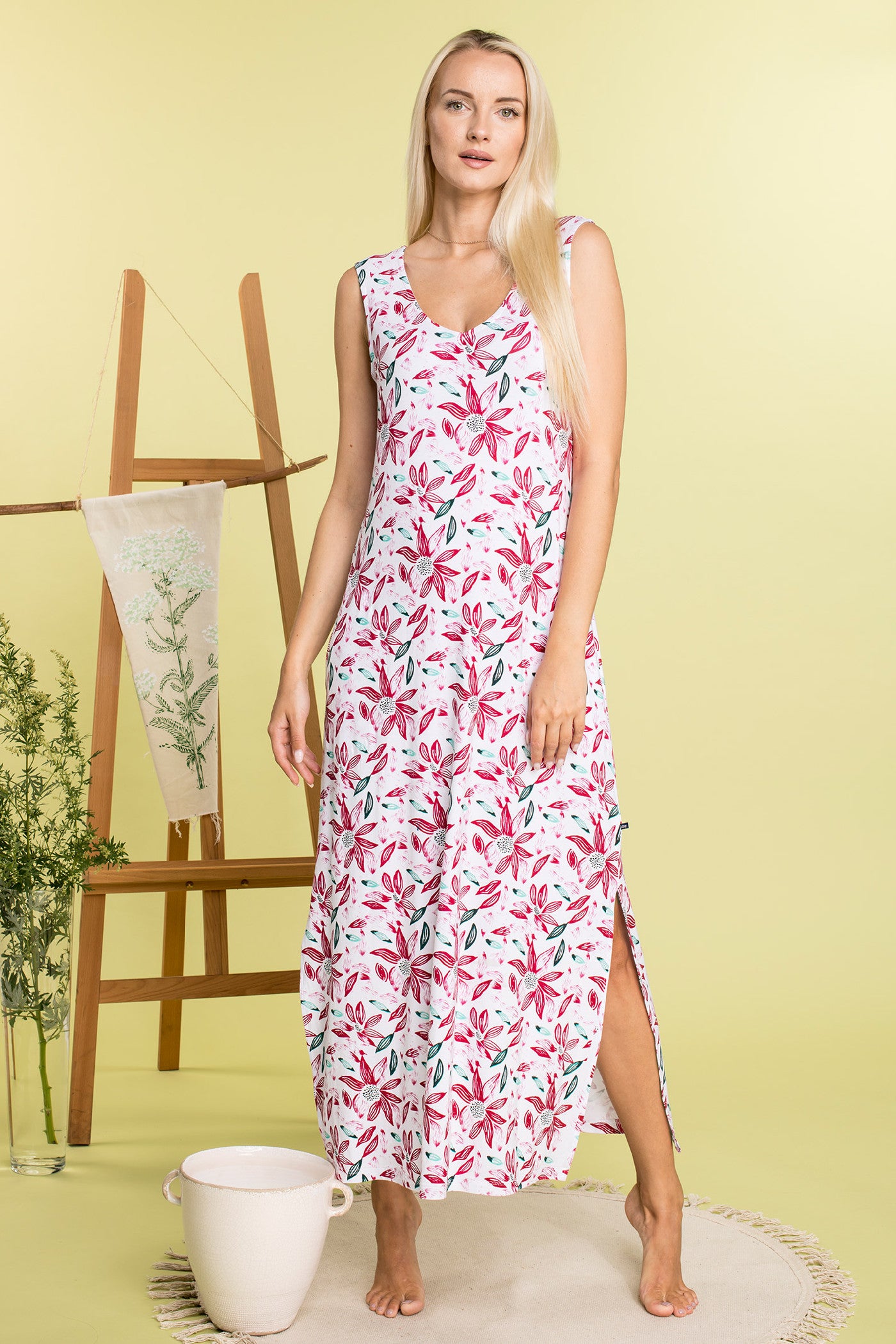 Сарафан из бамбука с цветами LHD 505 A20