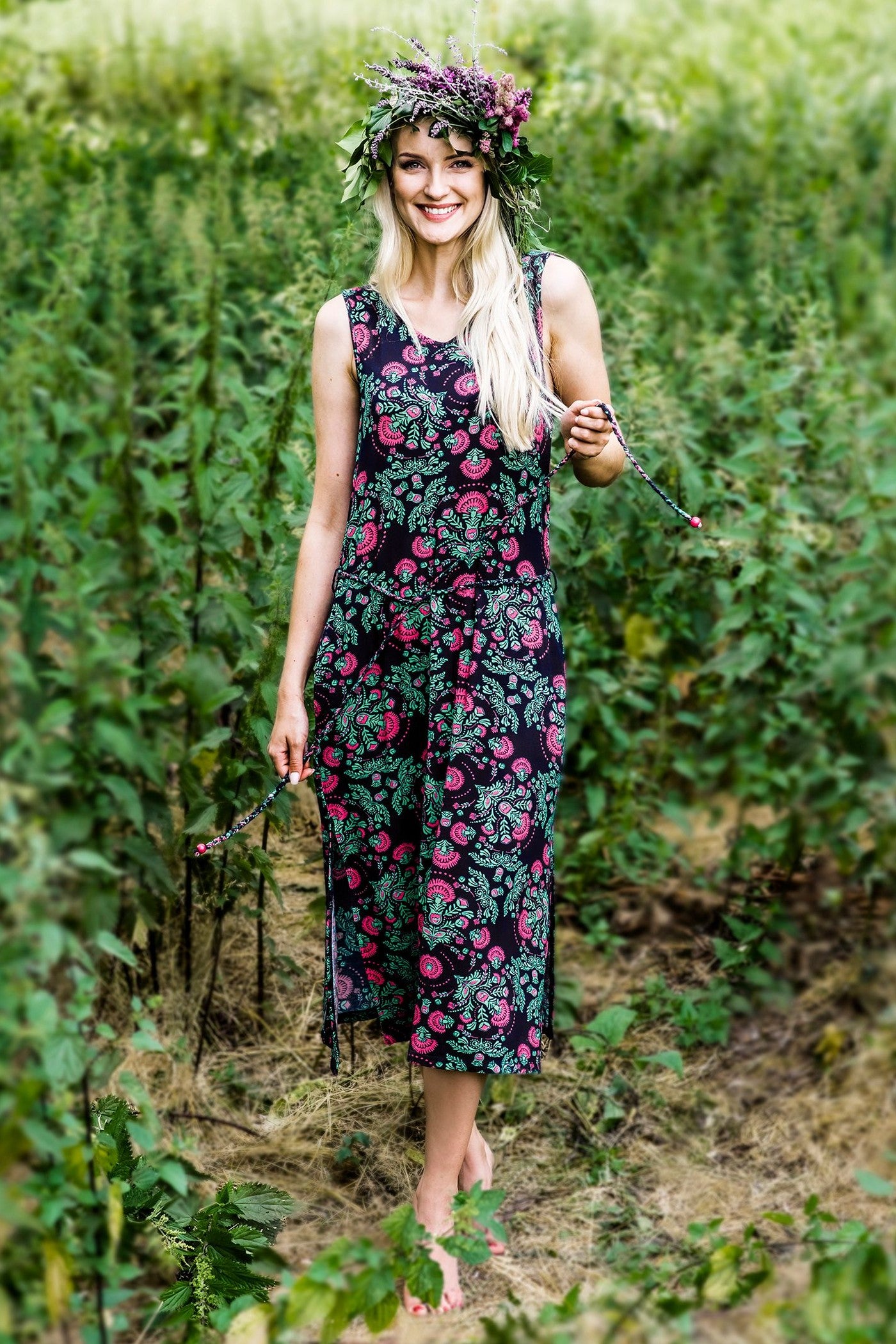 Сарафан из вискозы с принтом LHD 546 A19