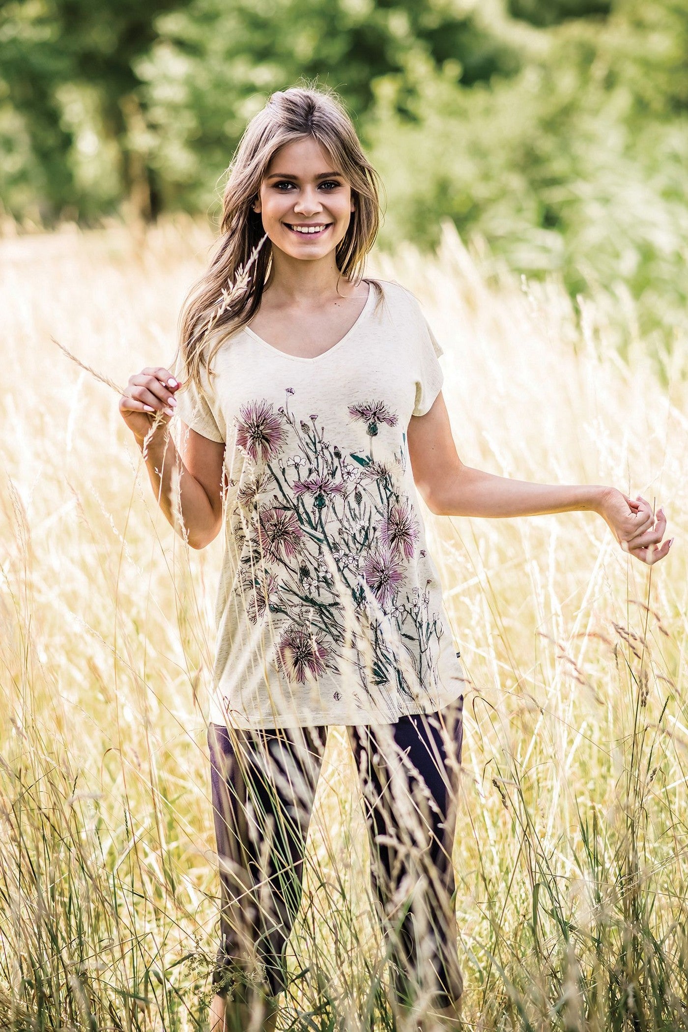 Піжама з віскози з квітами LHS 520 A19