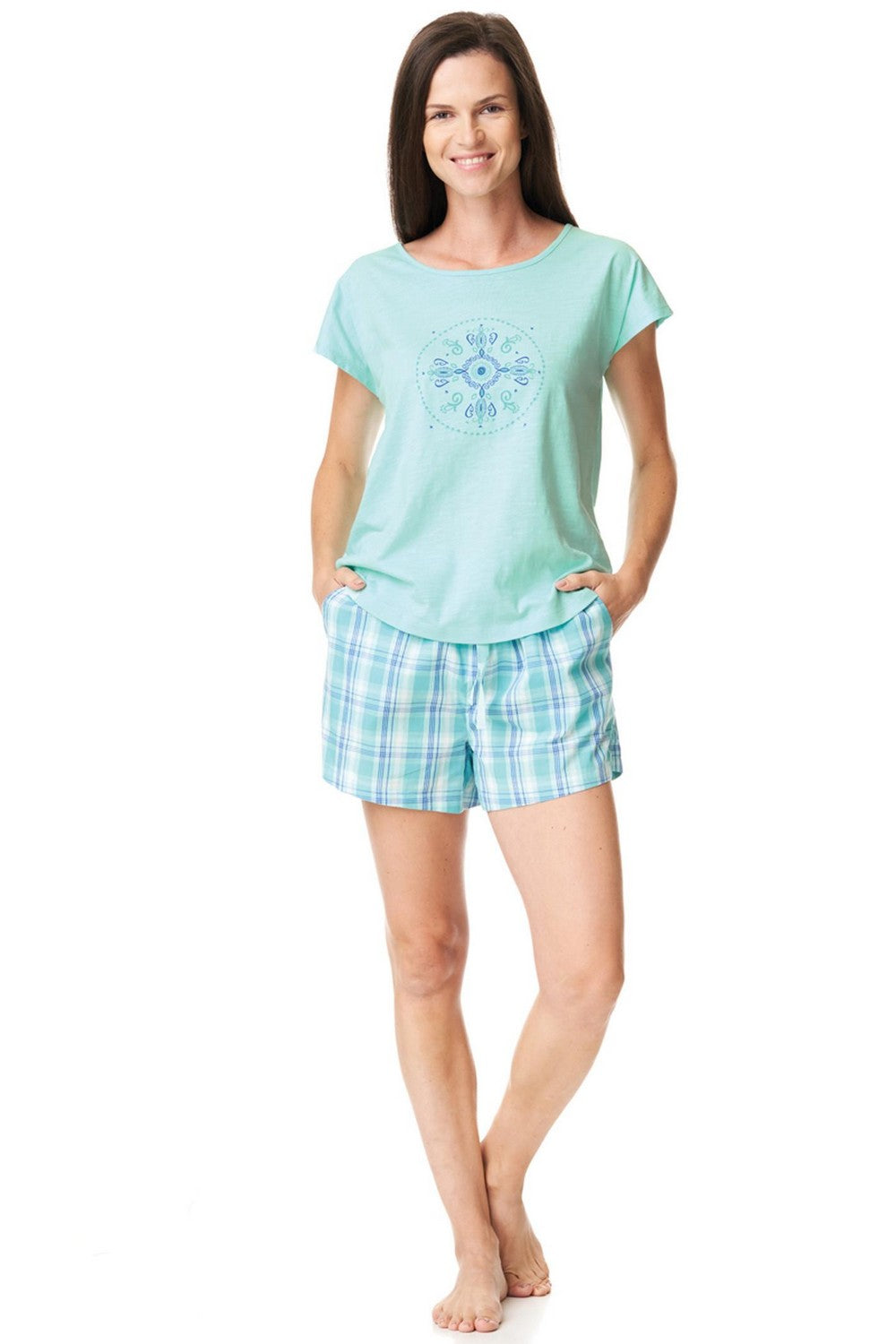 Хлопковая пижама с шортами LNS 218 A23