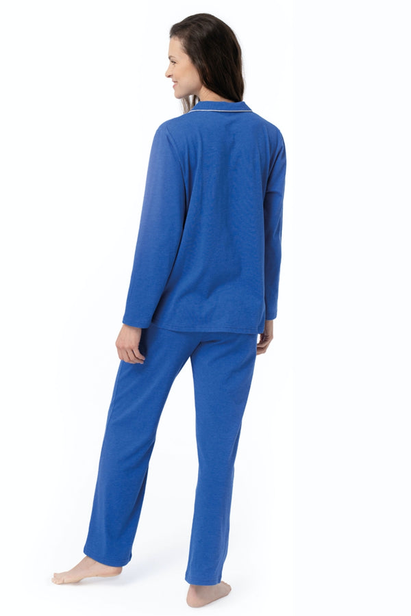Фланелевая пижама на пуговицах LNS 266 B23 blue