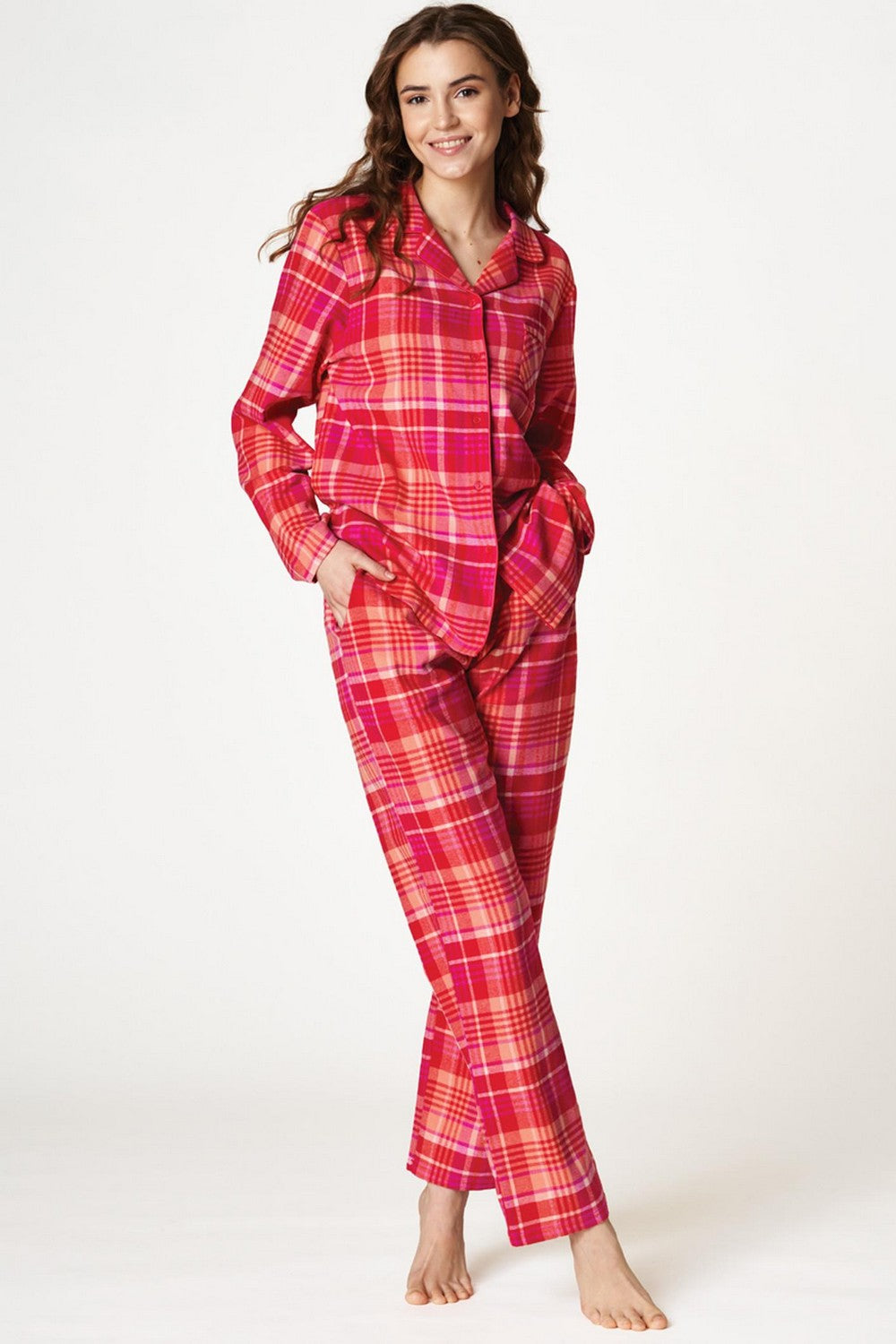 Хлопковая пижама в клетку LNS 433 B22