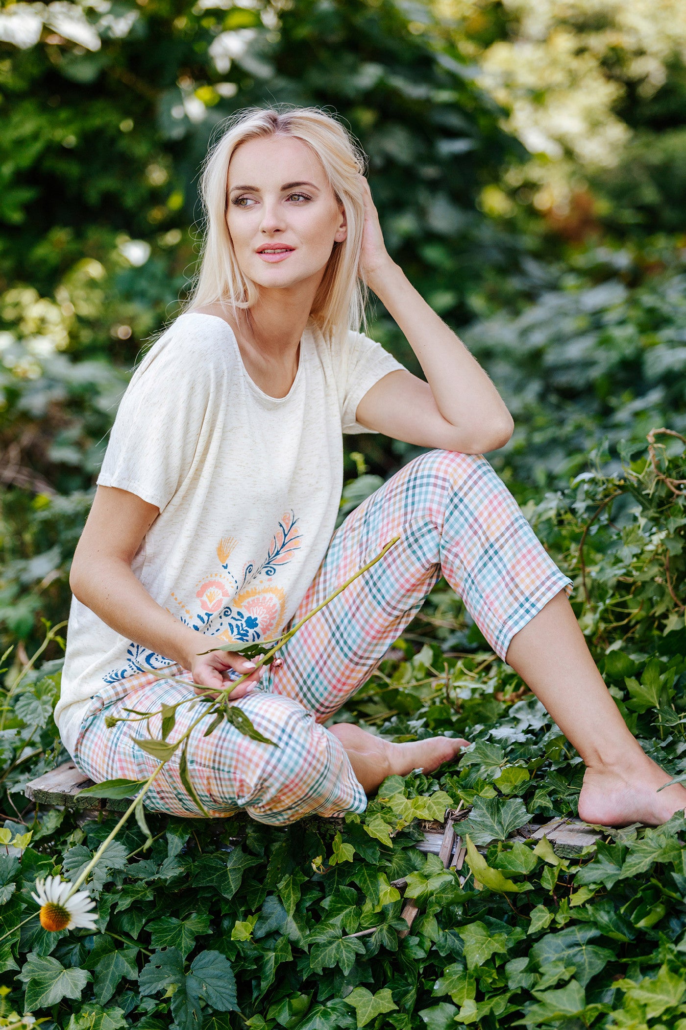 Трикотажная пижама в клетку LNS 460 A20