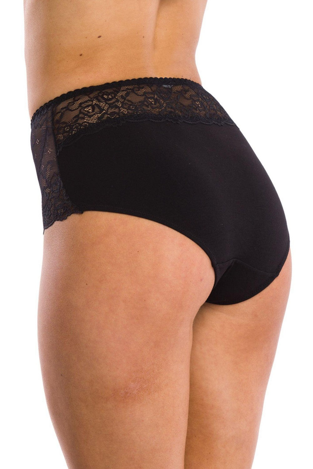 Высокие трусики слип из хлопка LPF 280 black (2 шт.)