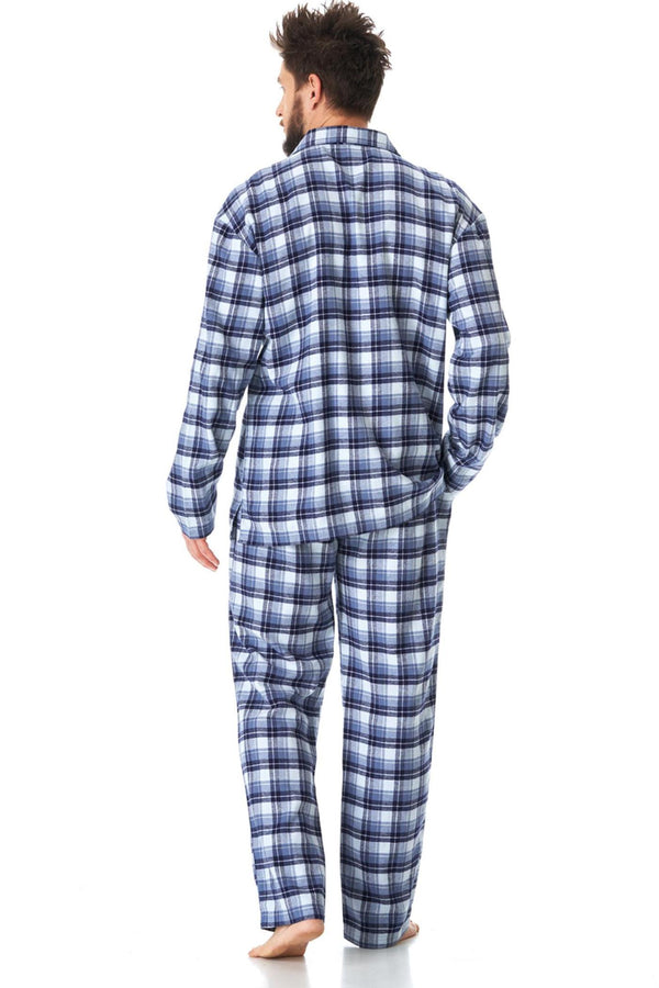 Мужская пижама из хлопка в клетку MNS 426 B23 blue