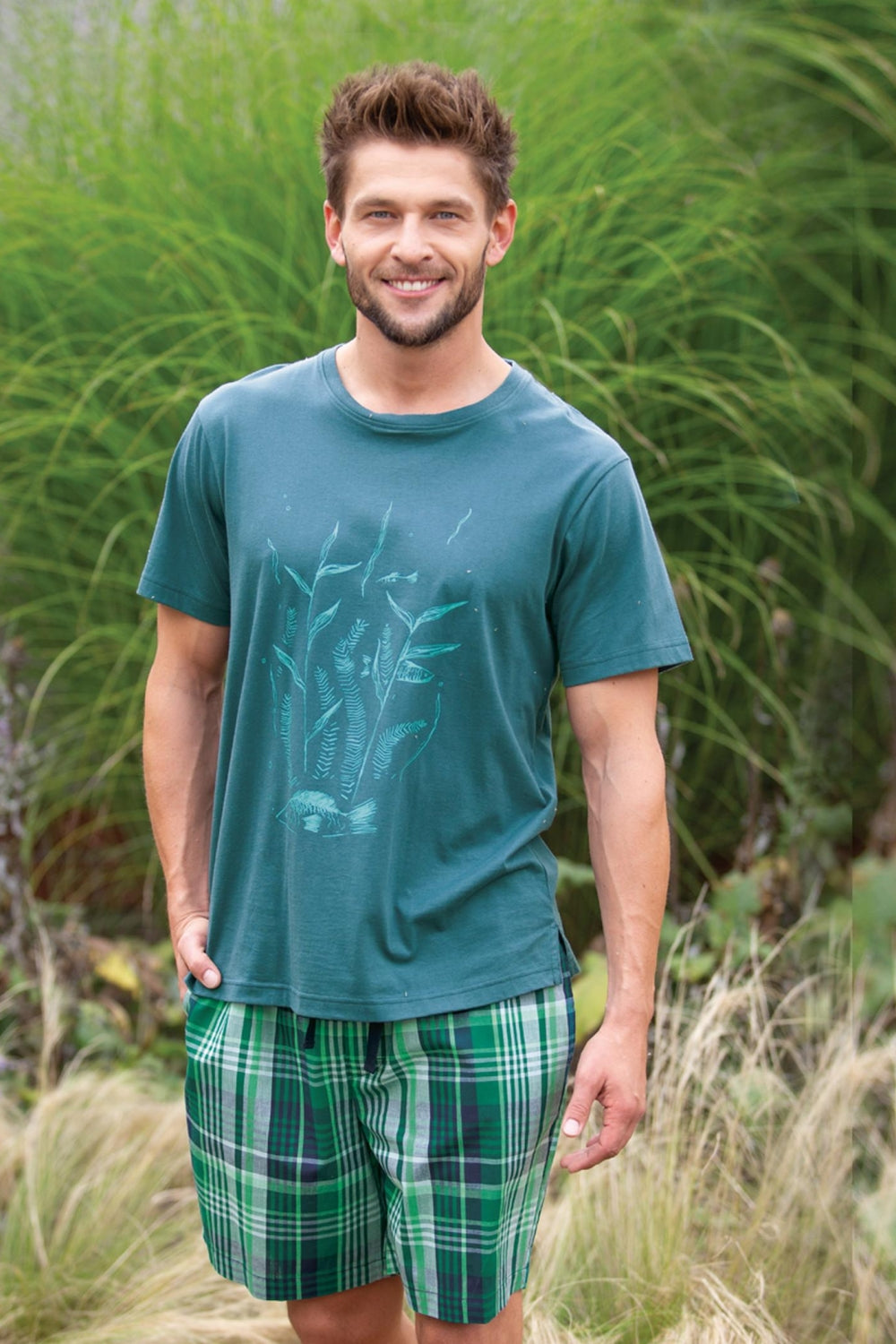 Чоловіча піжама з принтом MNS 438 A23