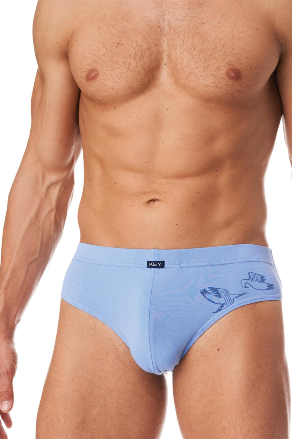 Мужские трусы слип с принтом MPP 455 A23 light blue
