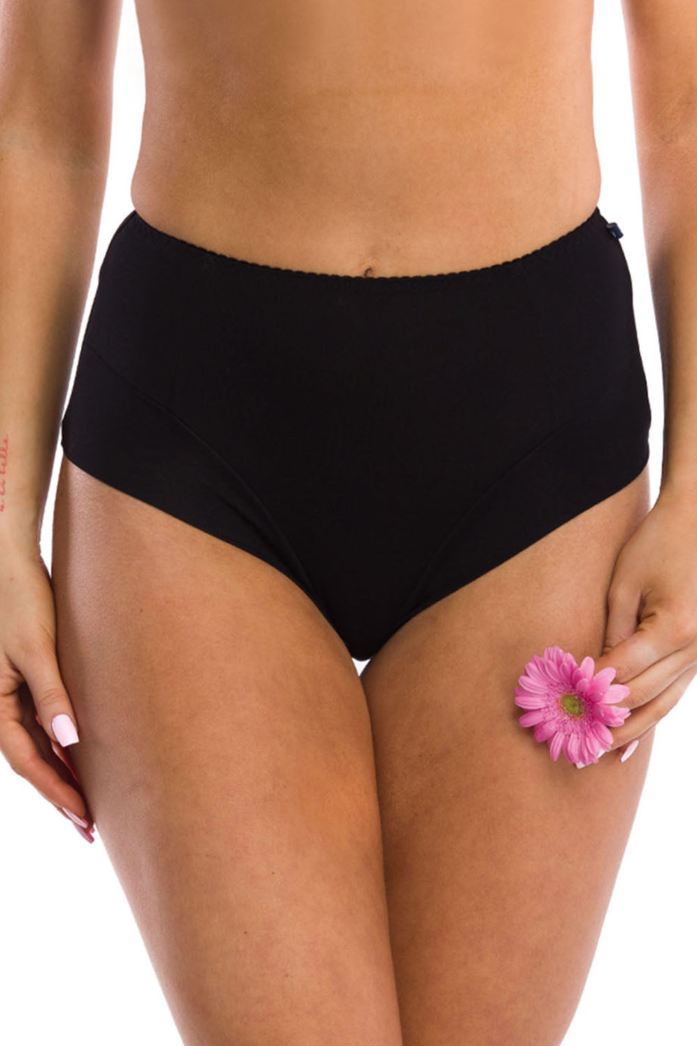 Высокие трусики слип из бамбука LPF 001 black (2 шт.)