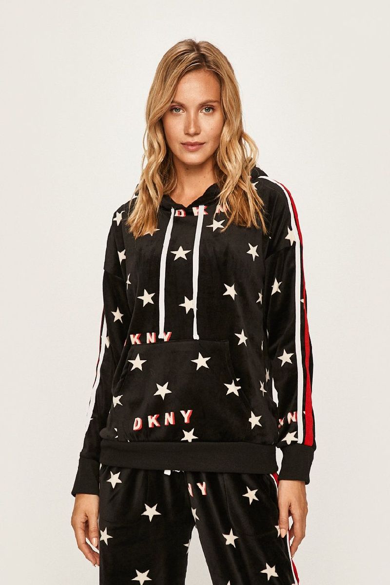 Худи с капюшоном из велюра YI2019480/002 black