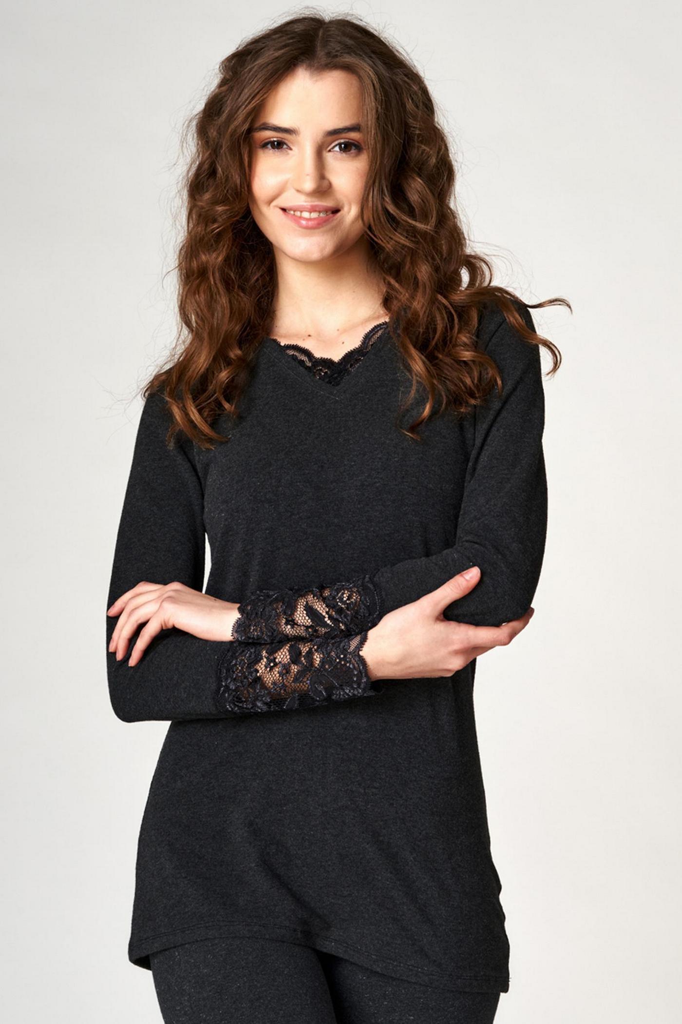 Термолонгслив с кружевом LVD 729 4 Hot Touch black