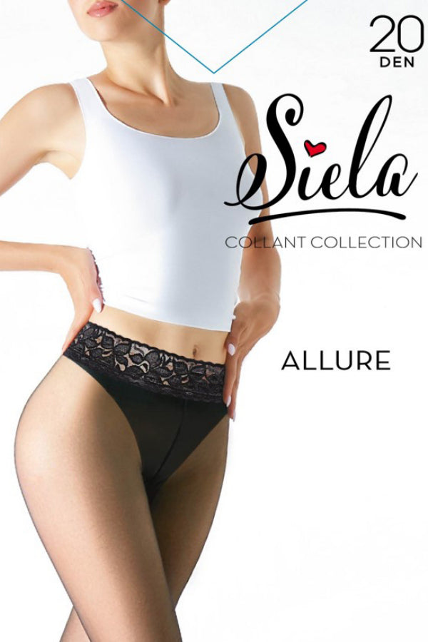 Колготки с кружевным поясом Allure 20d