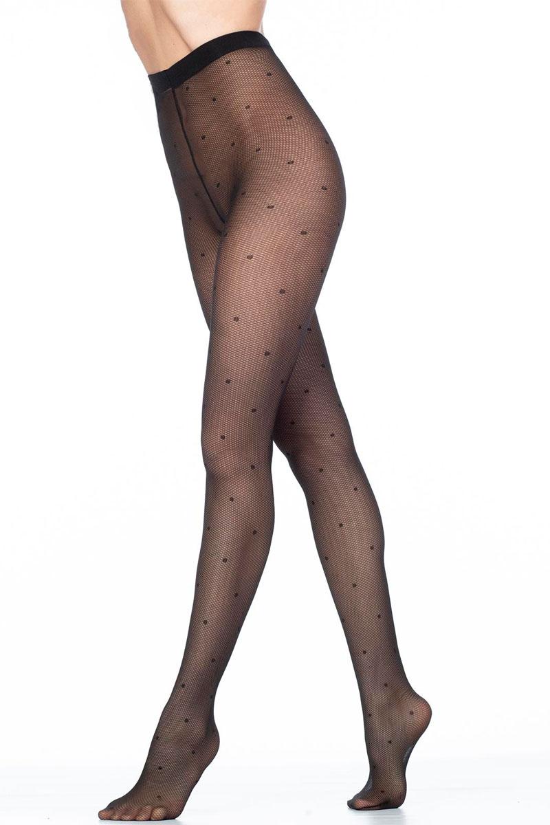 Колготки в горошек из микросетки Amalia rete 1 40d