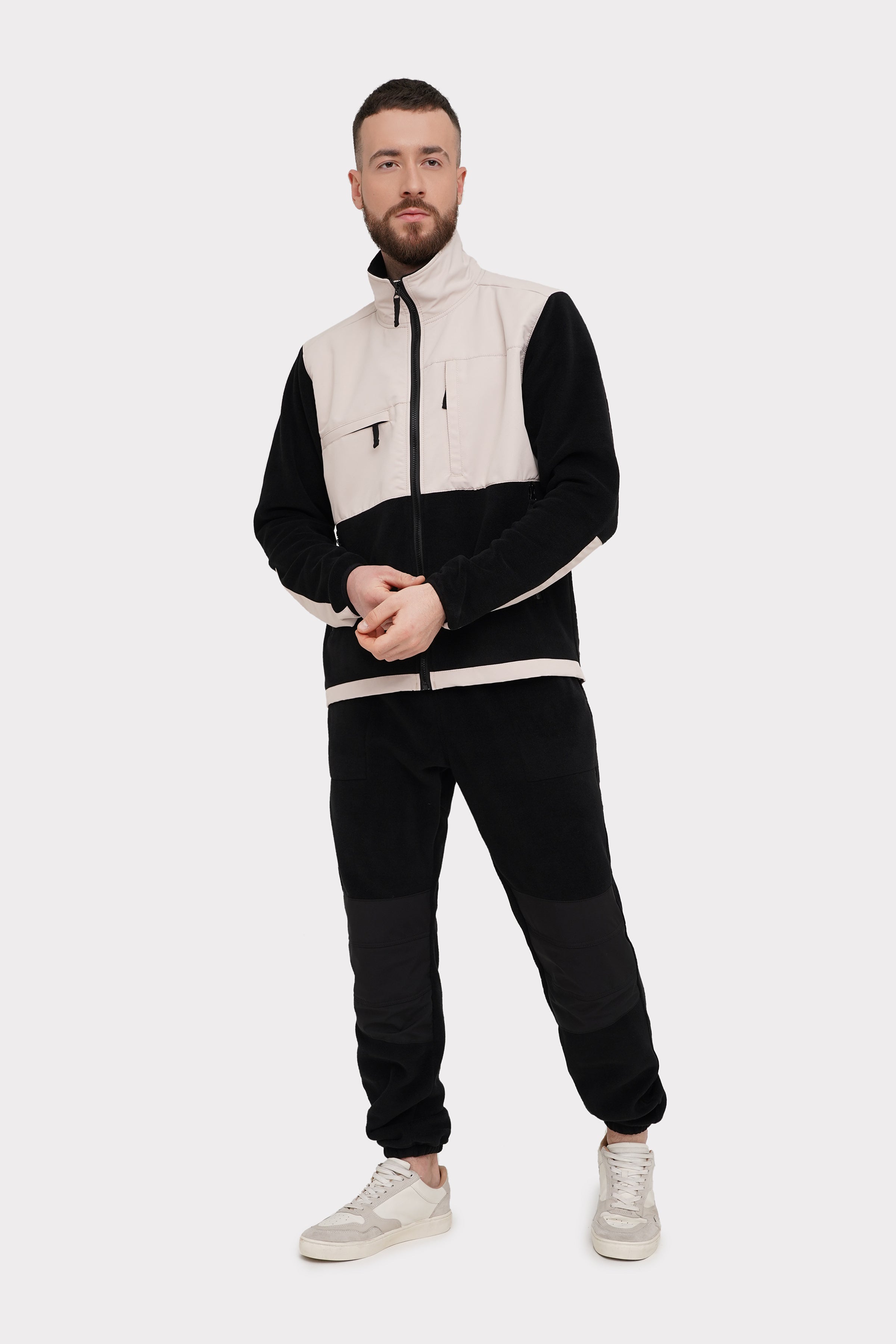 Флисовый мужской костюм 24011 black