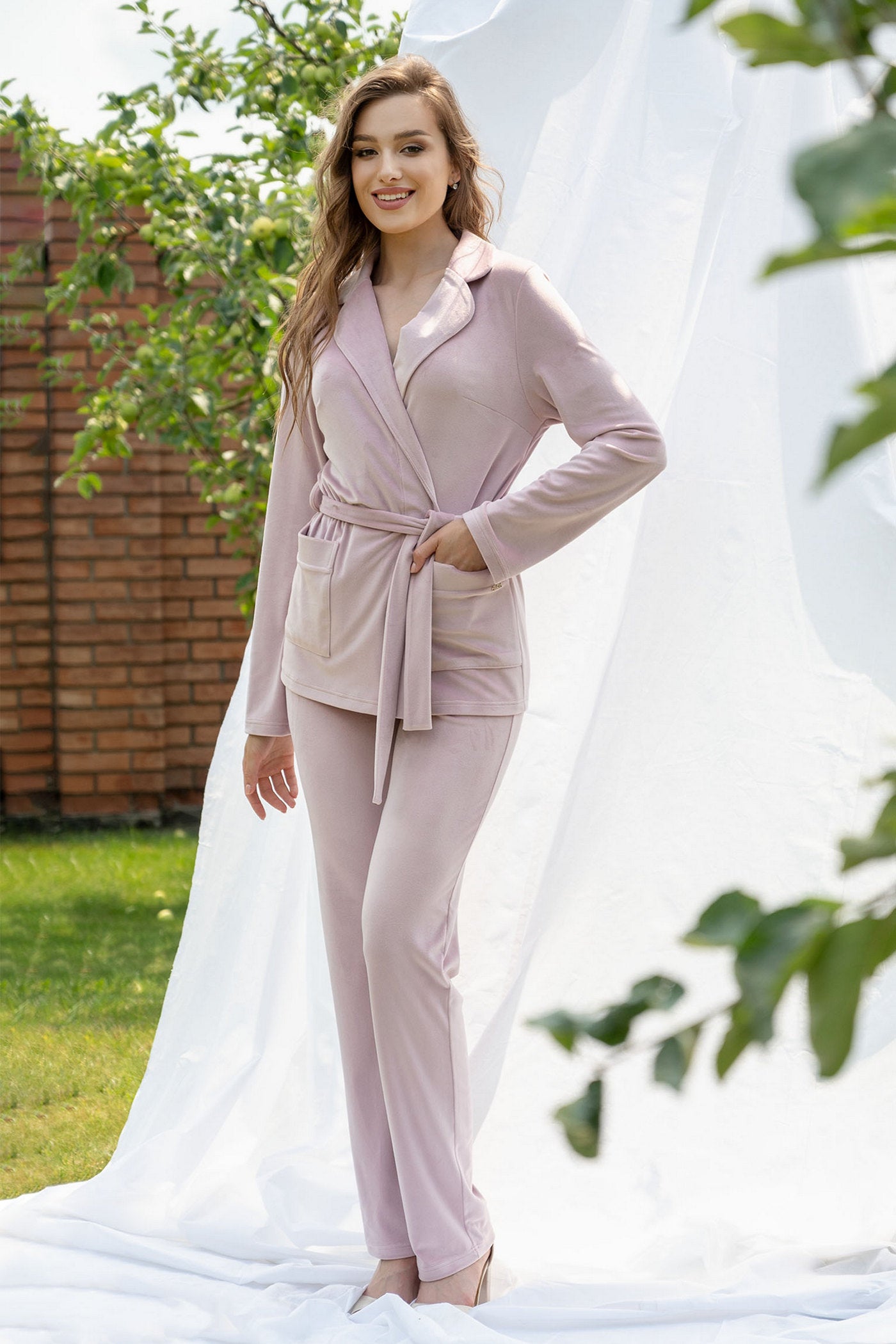 Велюровий комплект 2322 pudra