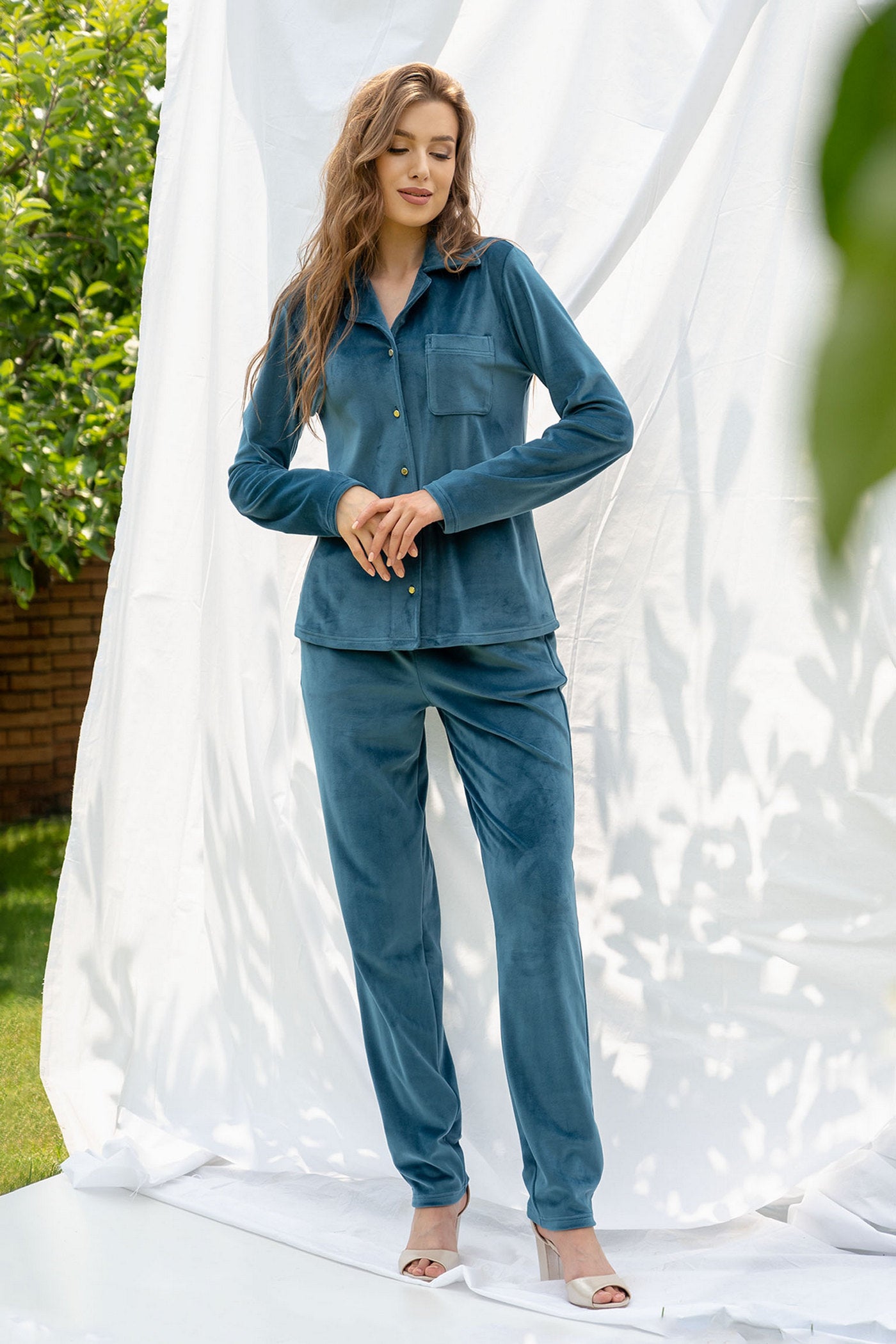 Велюровый комплект 2324 turquoise