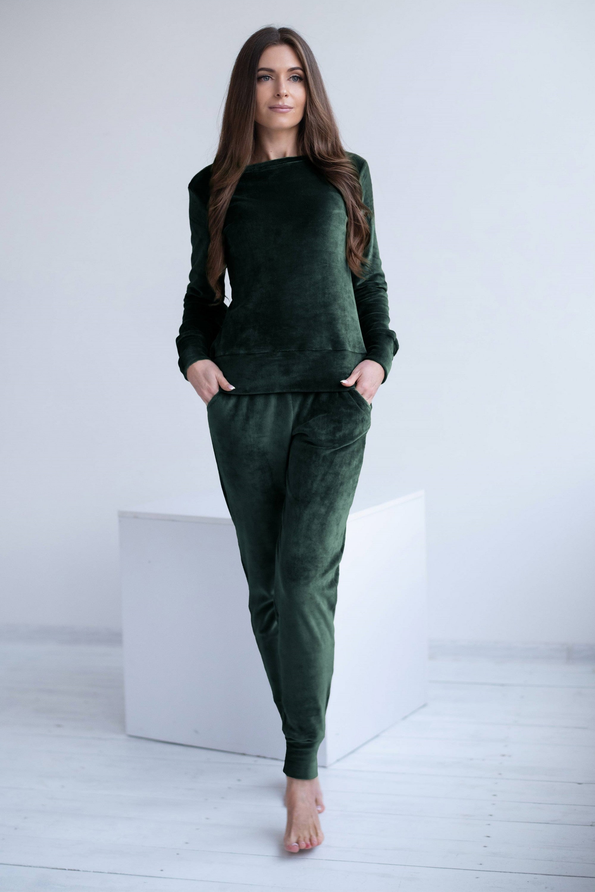 Велюровый комплект для дома 910 emerald