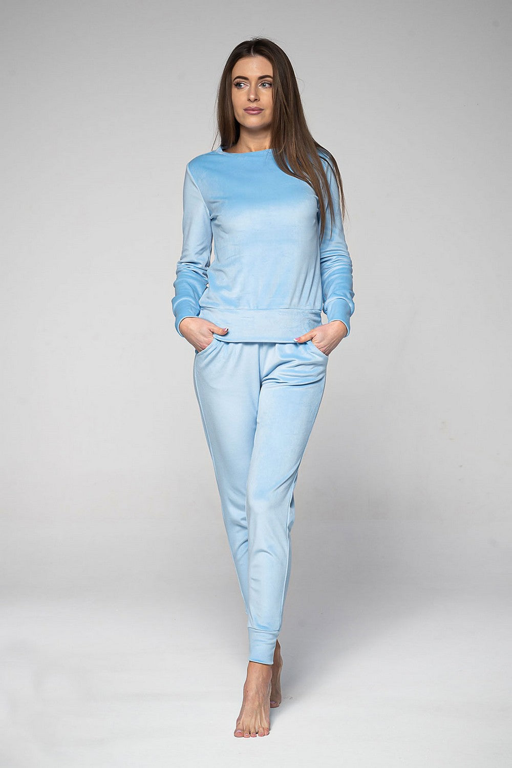 Велюровый комплект для дома 910 light blue