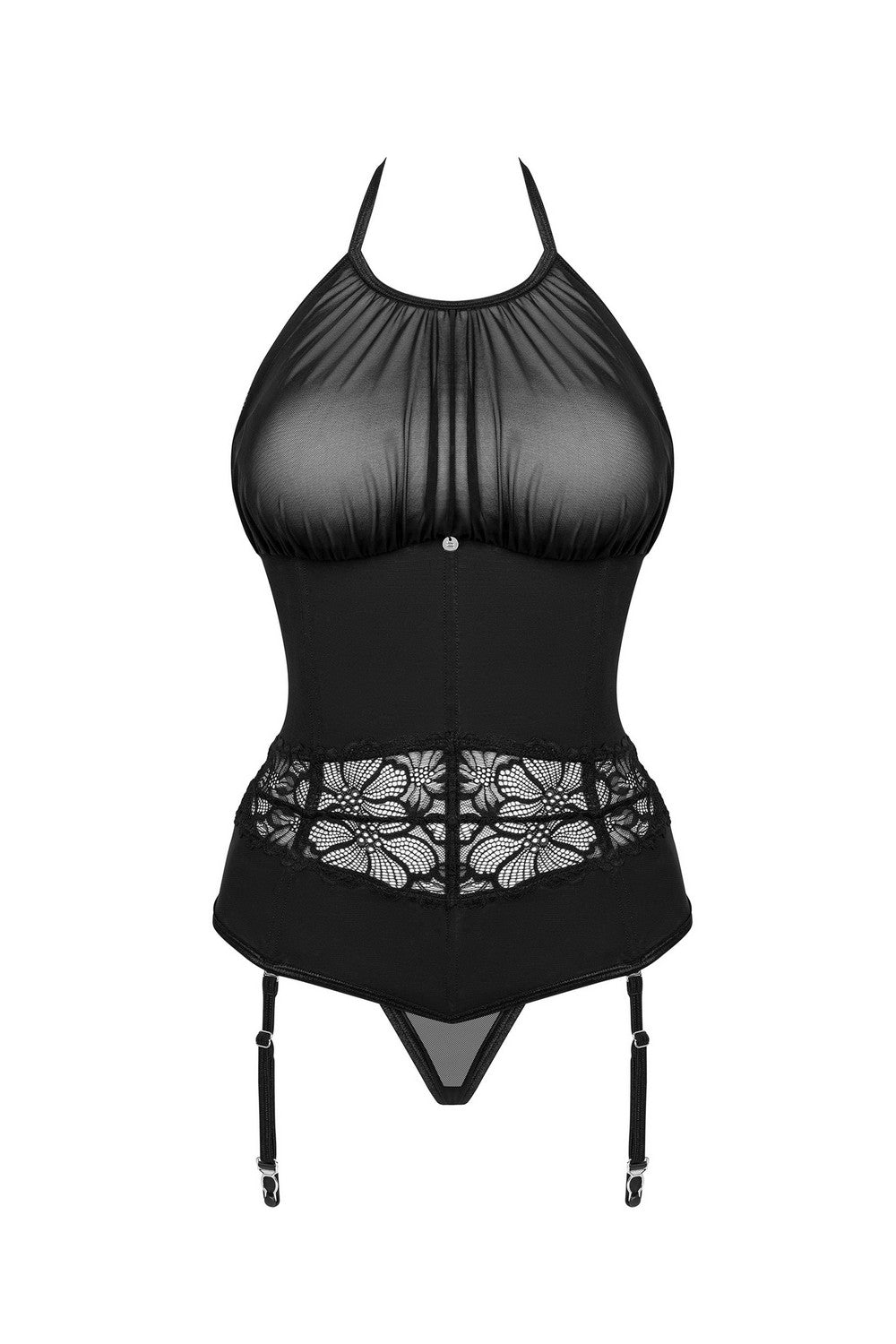 Корсет из прозрачной микросетки Serafia black