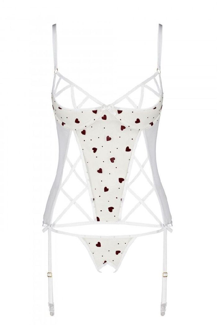 Корсет з пажами для панчіх Lovelia white