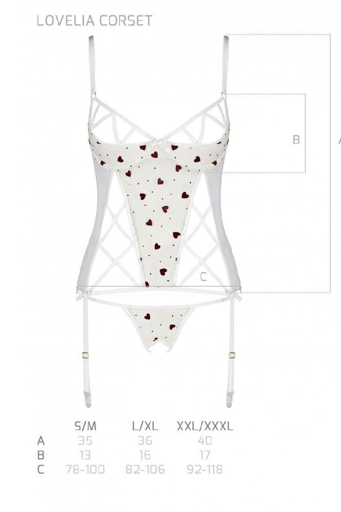 Корсет с пажами для чулок Lovelia white