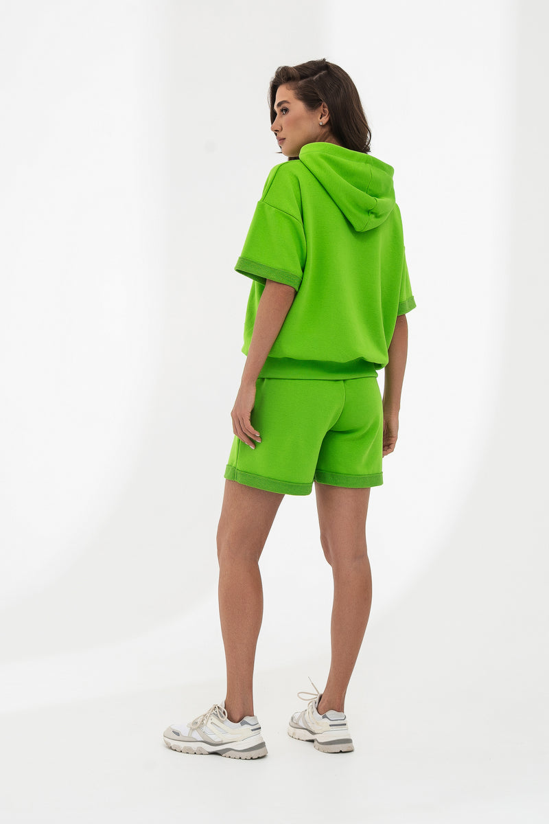 Трикотажный костюм с шортами 23035 green
