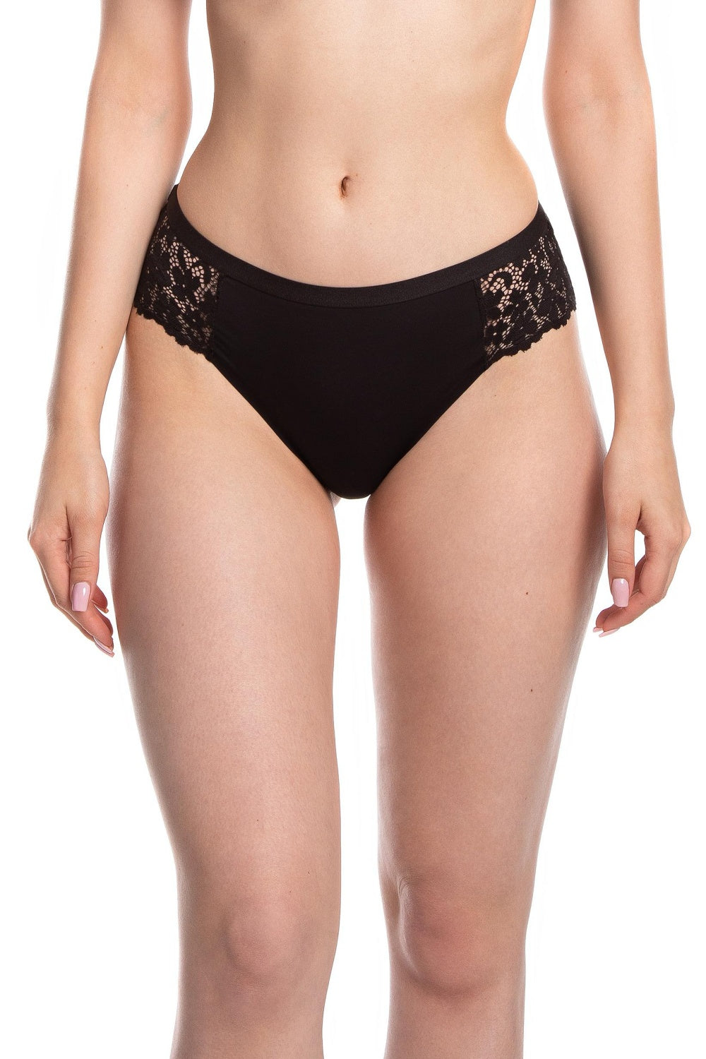 Бесшовные трусики бразилиана POL5024BI-02 black