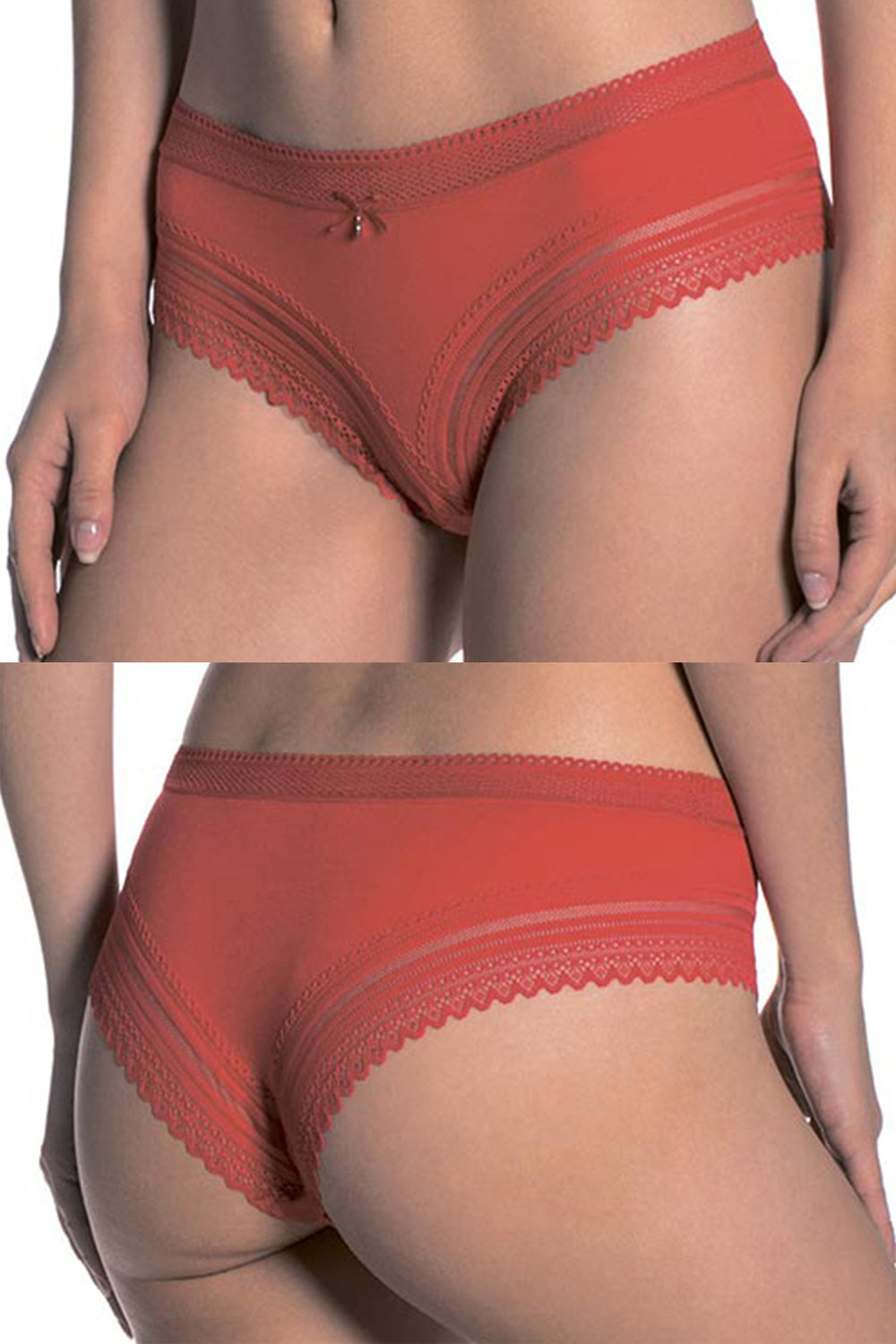 Хлопковые трусики слип с кружевом 4003MB-08 (2 шт.)