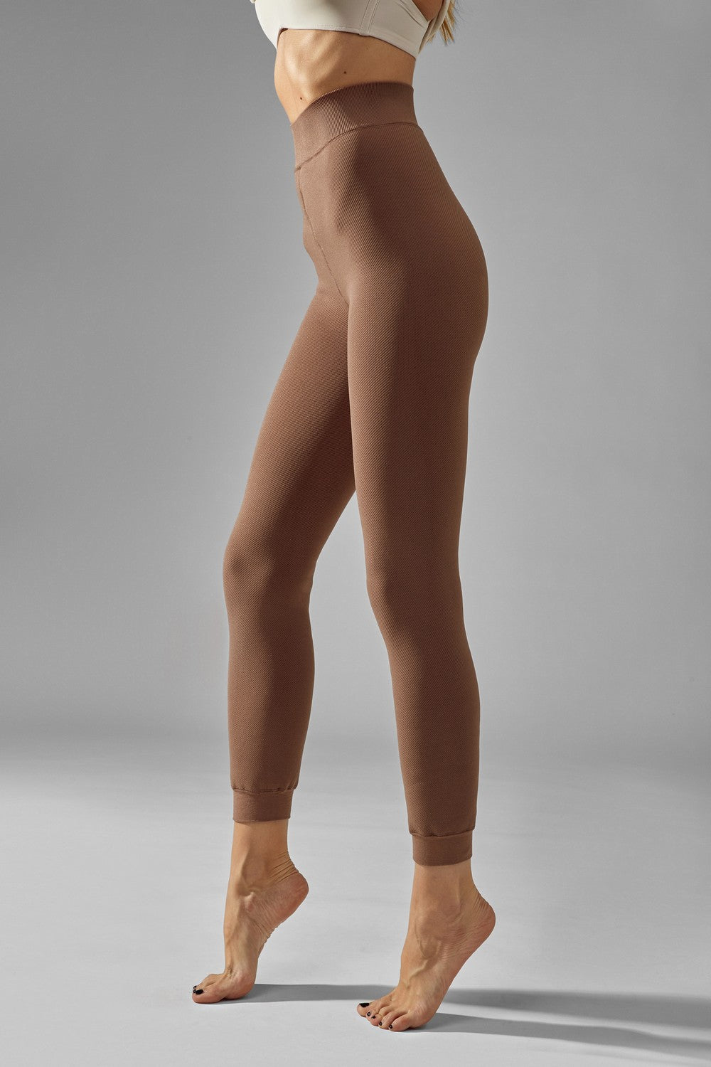 Фактурные леггинсы с начесом 667 Thermo Twill beige