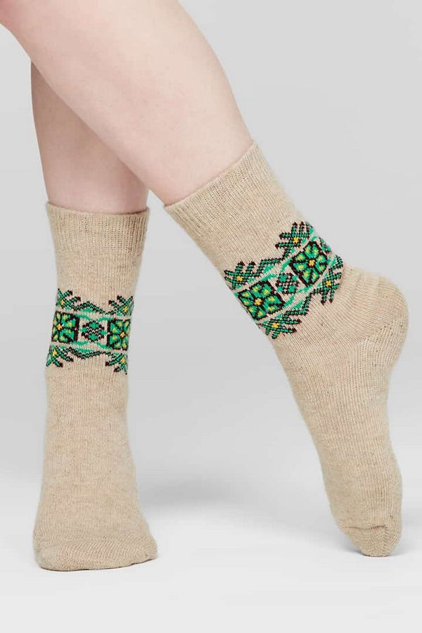 Шерстяные носки с принтом Wool W15