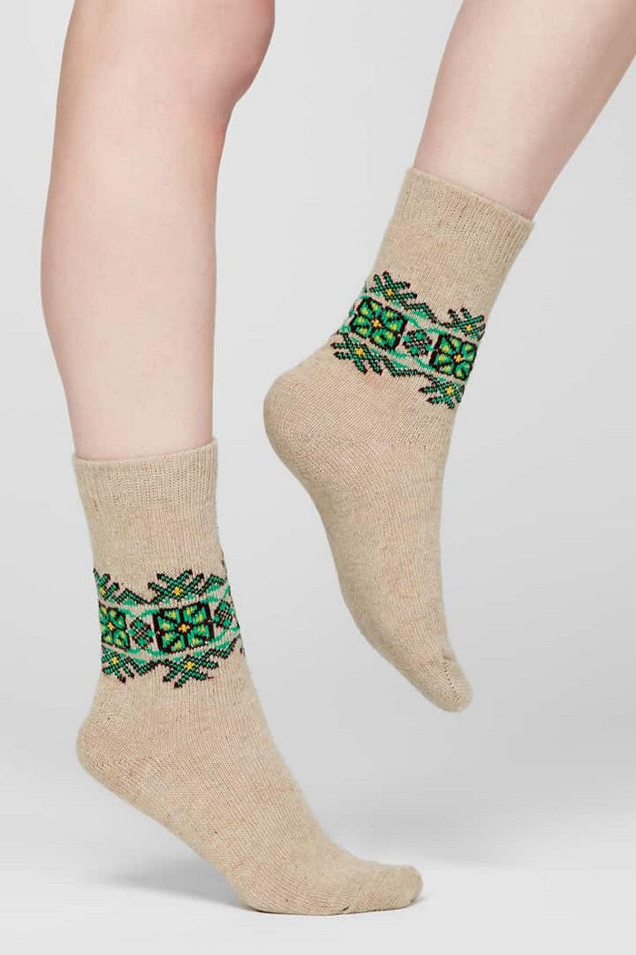 Шерстяные носки с принтом Wool W15