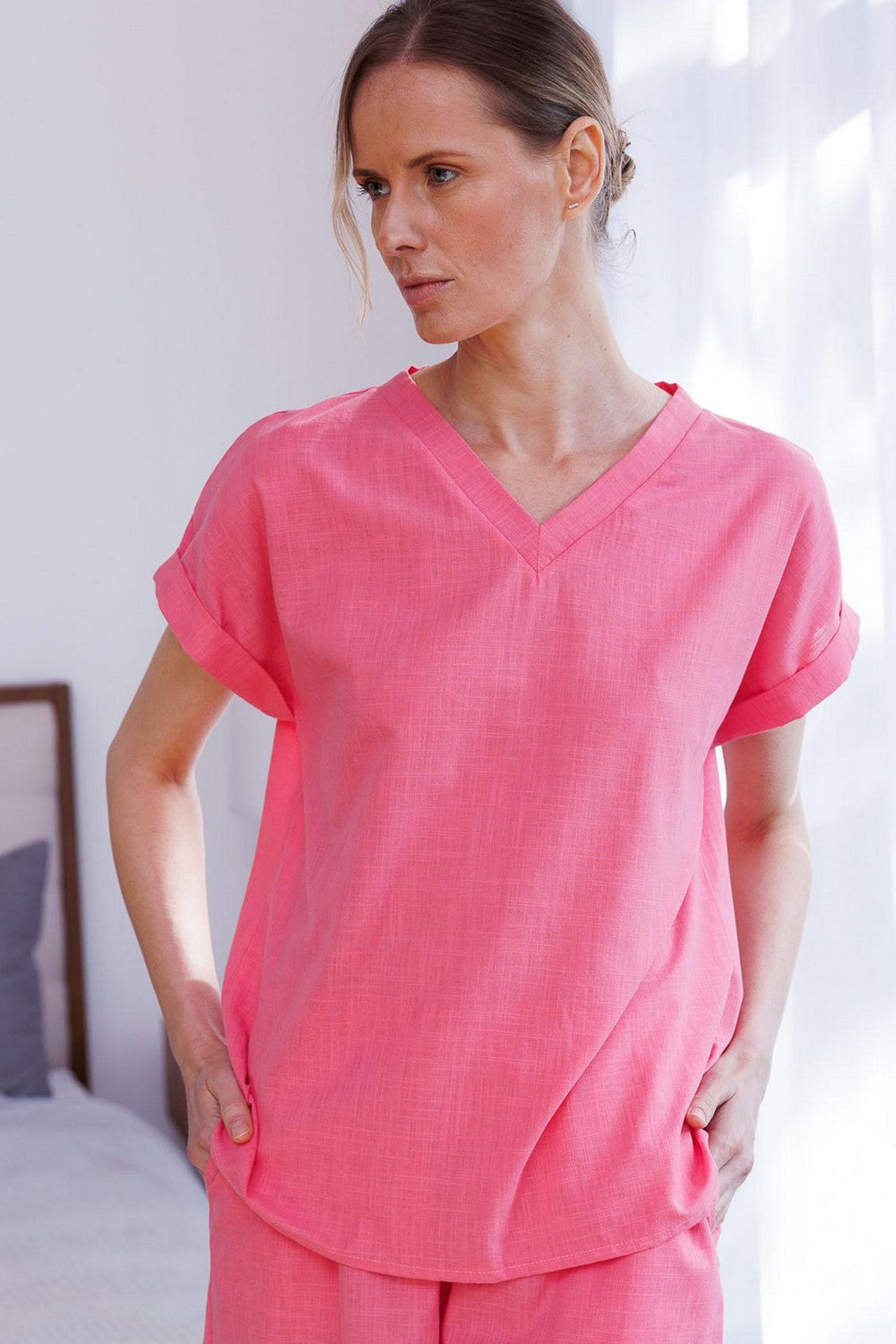 Пижамная футболка из хлопка 1133/69019